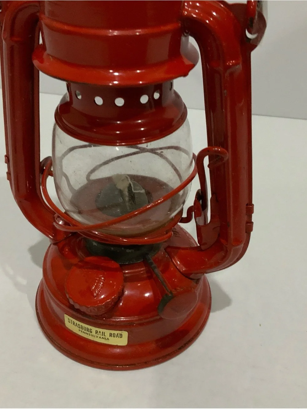 Vintage Winged Wheel No.350 RED Kerosene Hurricane Lantern